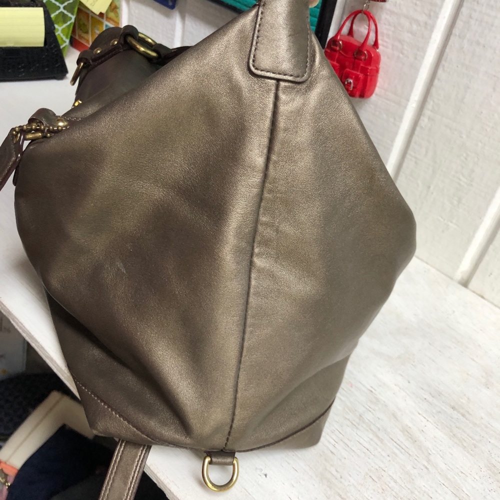 Coach Metallic Bronze Ashley Satchel Handbag Purse Shoulder Strap F15447 - Picture 11 of 16